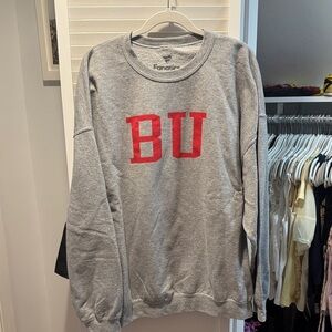 Fanatics Gray Crewneck Sweater with Red Letters
